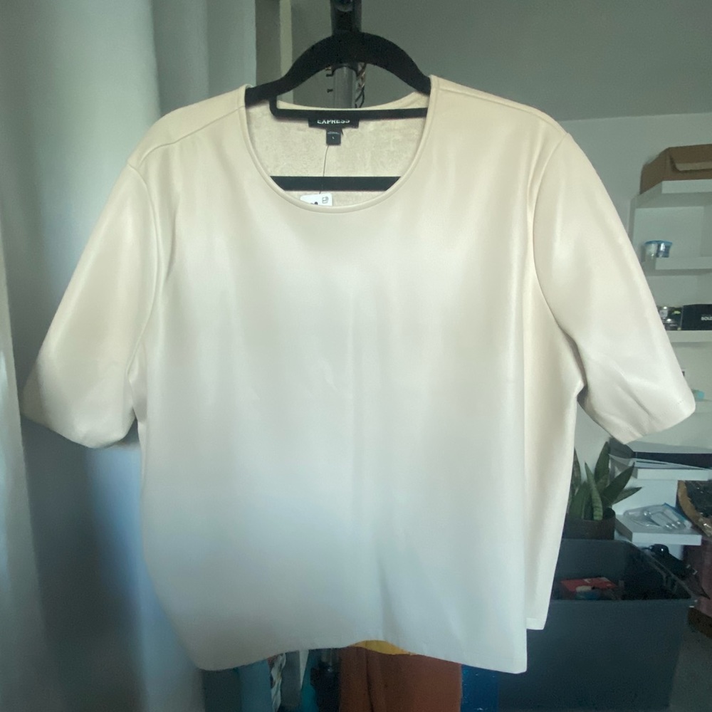 Faux leather shirt NWT